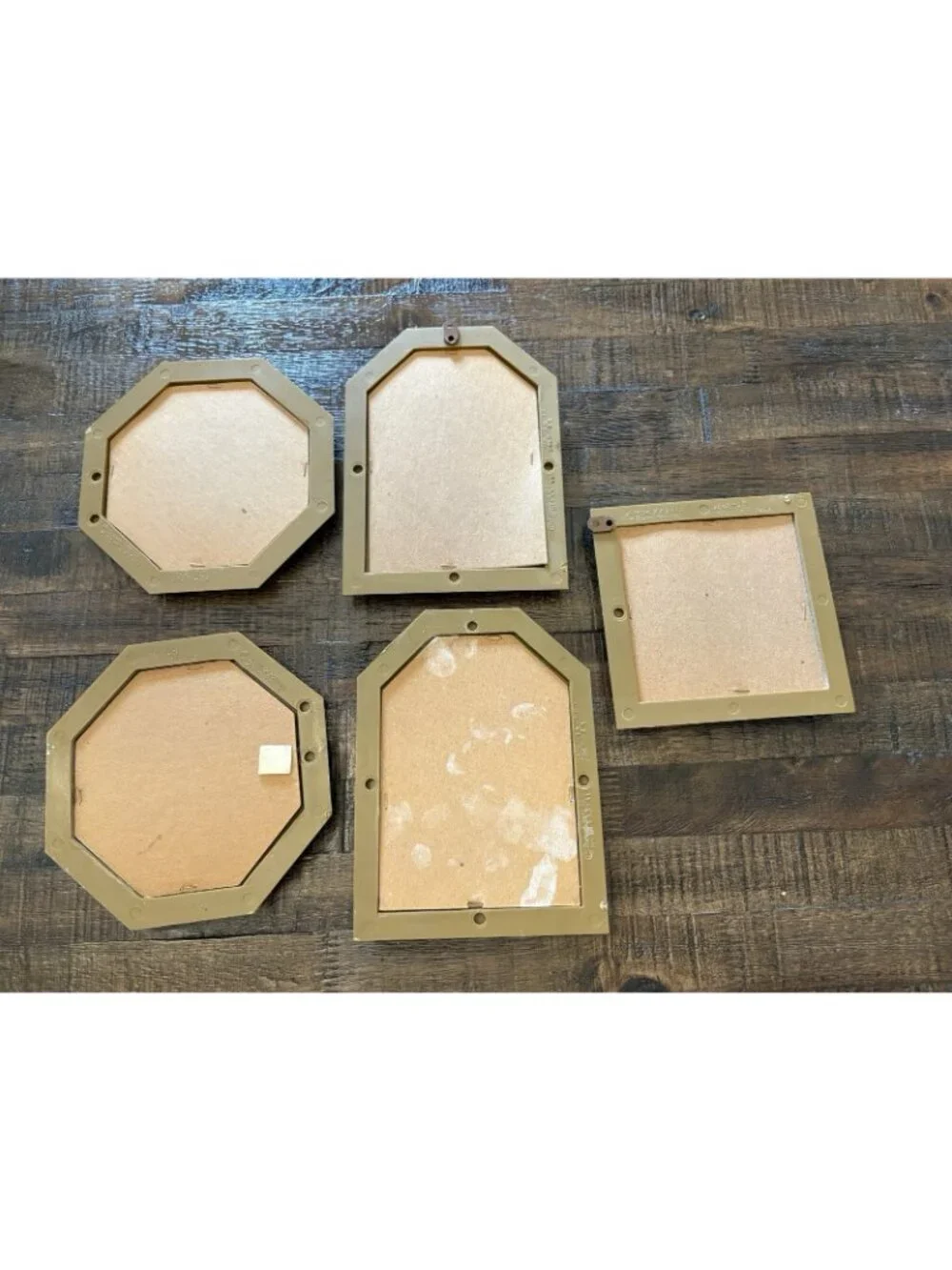 Vintage 1980s Burwood Products Gold Plastic Accent Mirrors Set of 5